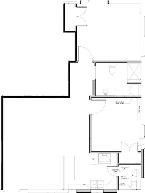 Floor plan for 2 beds, 1 bath